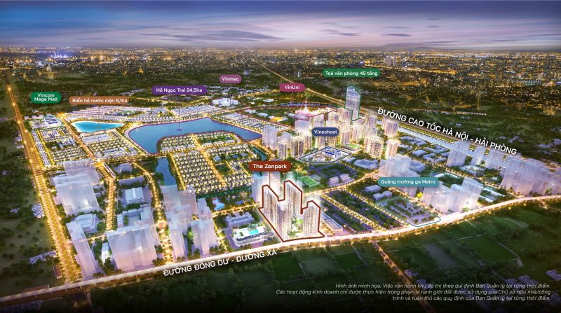 Vị trí The Zenpark Vinhomes Ocean Park