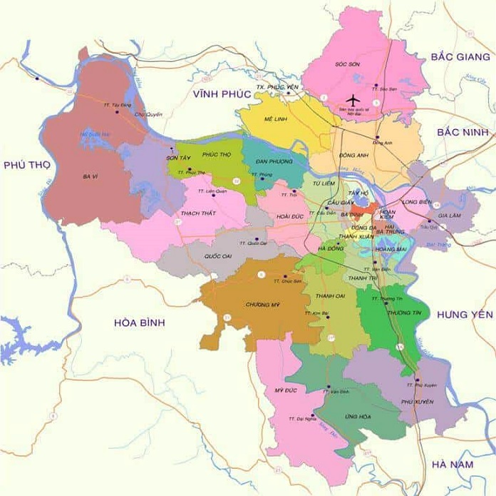 Vị trí địa lý của Quận Hoàng Mai