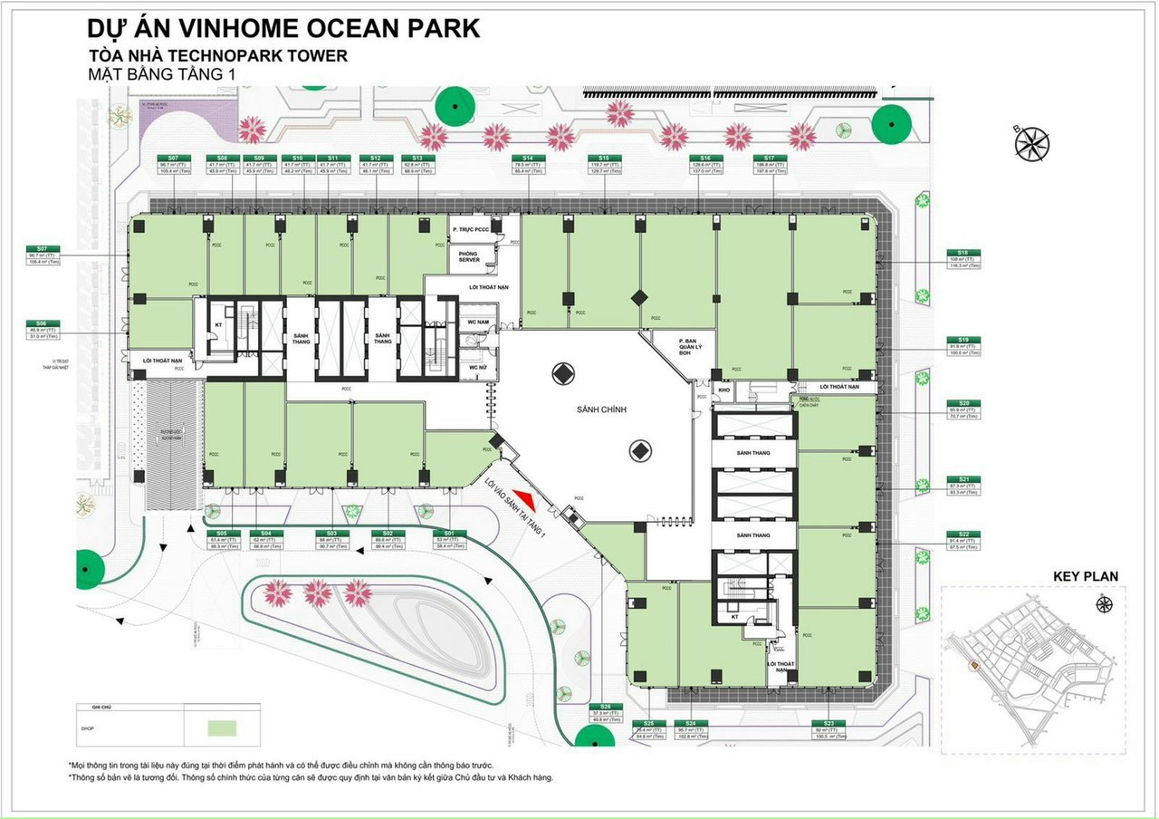 Mặt bằng Shop TechnoPark Vinhomes Ocean Park