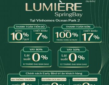 Nhiều chiết khấu ưu đãi dành cho khách hàng mua căn hộ Lumiere Springbay